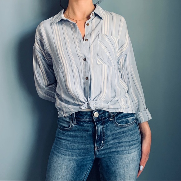 Lulus Olive & Oak striped top XS - Picture 2 of 6